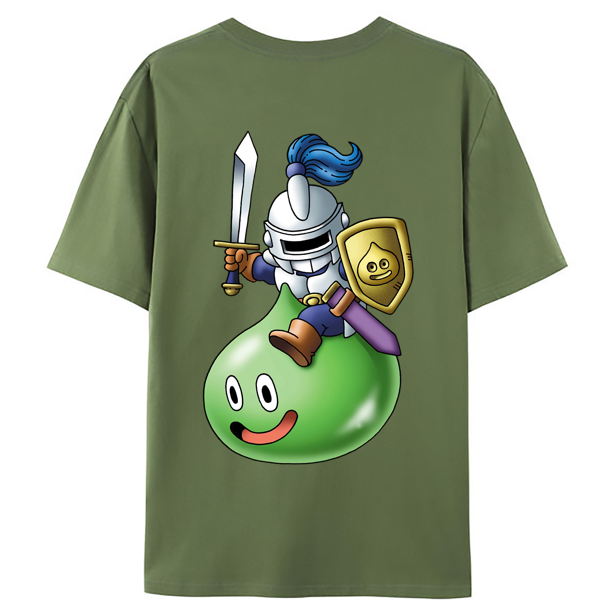 （画像用） ドラゴンクエスト Doragon Kuesuto Dragon Quest 綿100％ メンズ半袖Tシャツ（バックプリント） 通気性